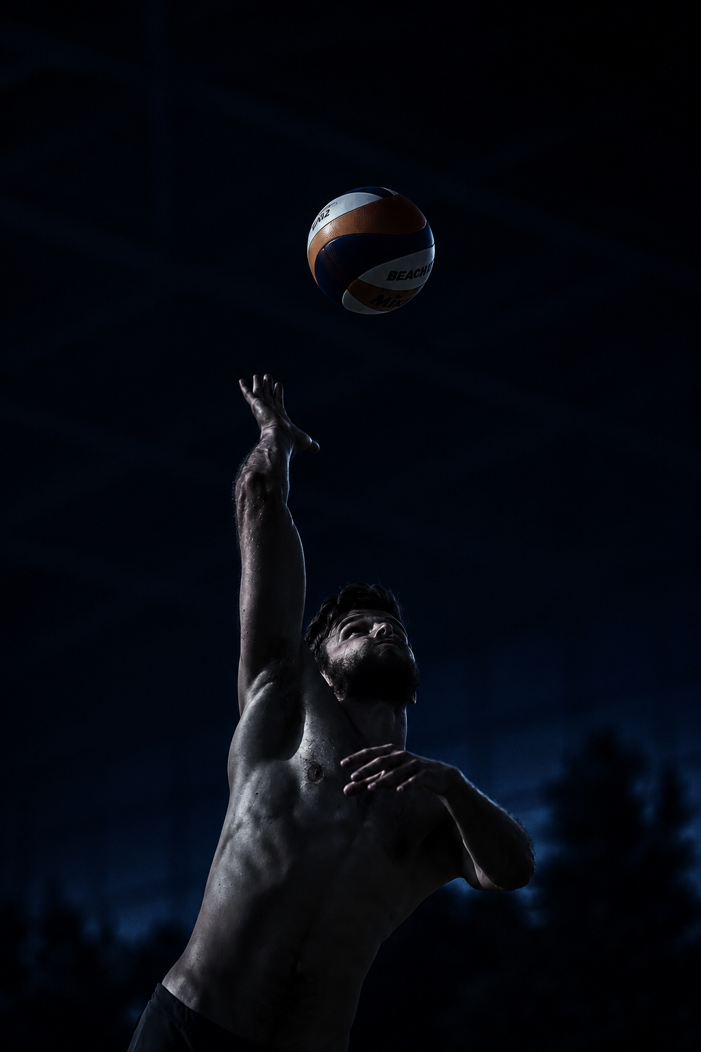 Volleyball athlete jumping